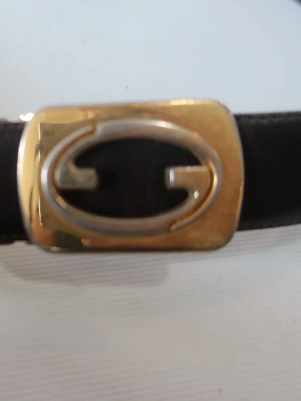 Mens Gucci Vintage Brown Leather Belt W/Gold Hardware L
